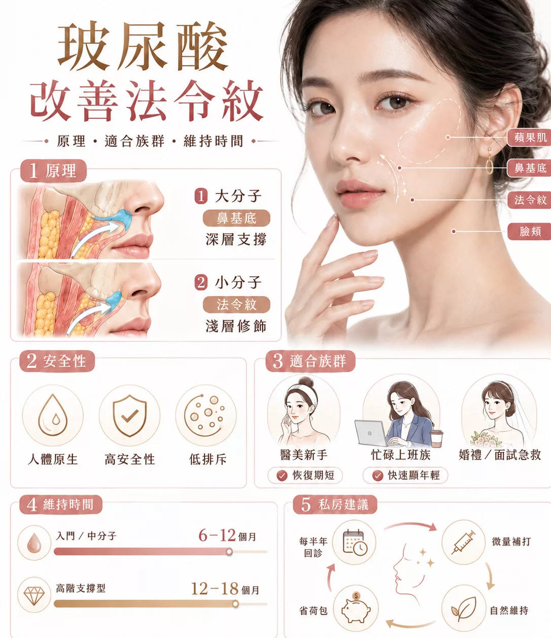 法令紋醫美選舒顏萃還是玻尿酸?療程比較與價格行情全解析 2 玻尿酸與舒顏萃改善法令紋療程比較圖