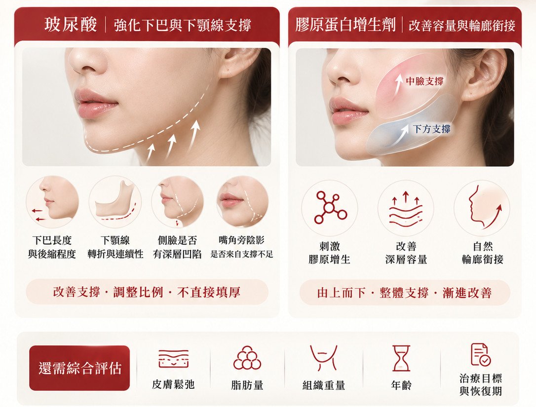 嘴邊肉怎麼消?醫美療程比較與治療順序完整解析 7 玻尿酸與膠原蛋白增生劑改善臉部輪廓